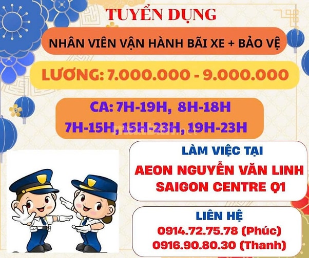 CẦN GẤP Nhân viên Giữ Xe Tại Q1,2,7,8 NHẬN LƯƠNG TUẦN
