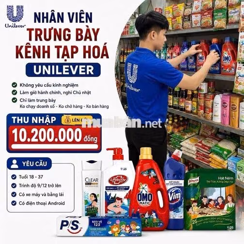 UNILEVER - NHÂN VIÊN TRƯNG BÀY KÊNH TẠP HOÁ
