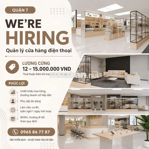 [Q7] NHÂN VIÊN BÁN HÀNG SHOWROOM ĐIỆN THOẠI