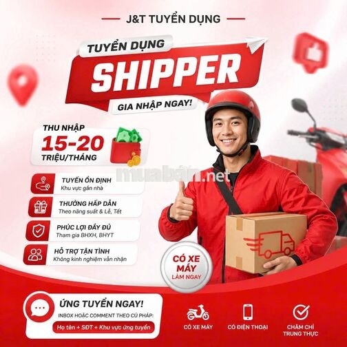 [J&T Q7] SHIPPER GIAO HÀNG - THU NHẬP RỘN RÀNG 📦