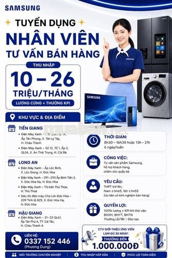 🌟 SAMSUNG TUYỂN NHÂN VIÊN TƯ VẤN BÁN HÀNG 🌟