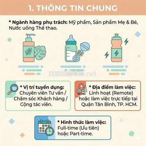 [KO CẦN KN] CTV, NGƯỜI BÁN HÀNG, TƯ VẤN SẢN PHẨM L
