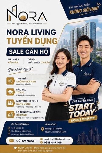 TUYỂN DỤNG CHUYÊN VIÊN TƯ VẤN CĂN HỘ DỊCH VỤ
