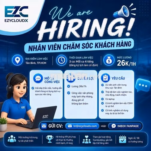 Tuyển CSKH Partime, vp máy lạnh (Sinh viên)
