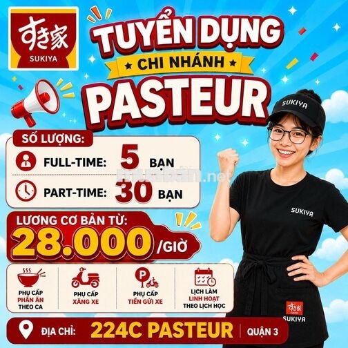 HỆ THỐNG NHÀ HÀNG SUKIYA TUYỂN DỤNG TOÀN QUỐC