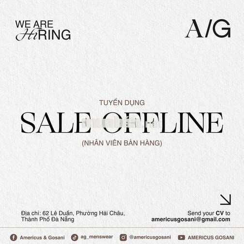 Americus & Gosani tuyển Nhân viên bán hàng