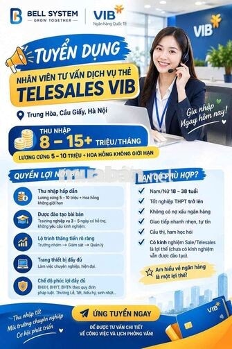 NHÂN VIÊN TƯ VẤN THẺ/TEL VIB