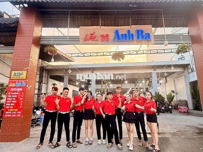 tuyển thu ngân và nhân viên phục vụ lẩu dê anh ba