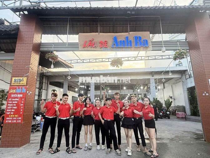 tuyển thu ngân và nhân viên phục vụ lẩu dê anh ba