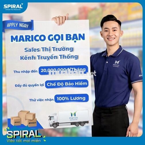 [HÀ NỘI] MARICO TUYỂN NVKD THỊ TRƯỜNG KÊNH TẠP HÓA