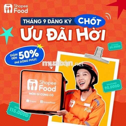 [HÀ NỘI] THÁNG 09 SHOPEEFOOD TUYỂN DỤNG TÀI XẾ 
