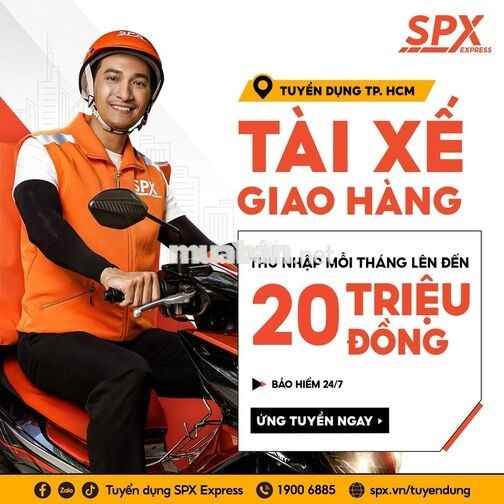 [TÂN TÚC - BÌNH CHÁNH] SPX TUYỂN SHIPPER GIAO HÀNG