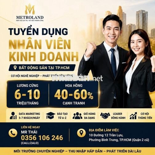[KO CẦN KN, FREE ĐÀO TẠO] NHÂN VIÊN KINH DOANH QUẬ