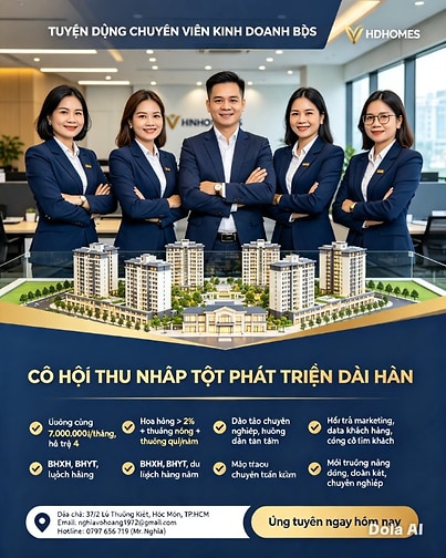 HDHomes Tuyển dụng TPKD & CVKD BĐS Đô thị Vinhomes