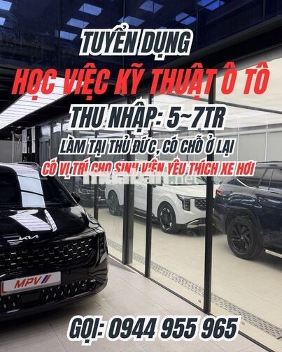 Học việc kỹ thuật ô tô + Nhân viên kỹ thuật ô tô