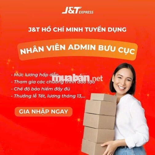 [J&T Q7-8] TÌM ADMIN, VIỆC ỔN, LƯƠNG TỐT, LÀM NGAY