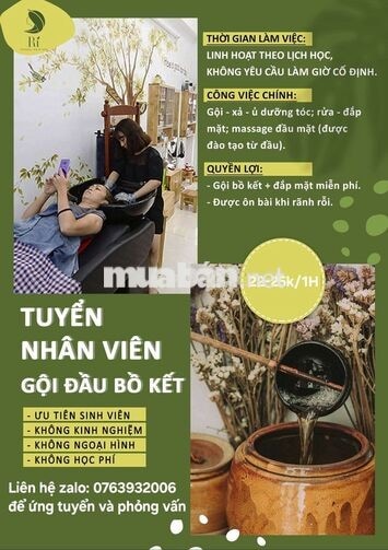 Tuyển sinh viên nữ làm parttime theo lịch học