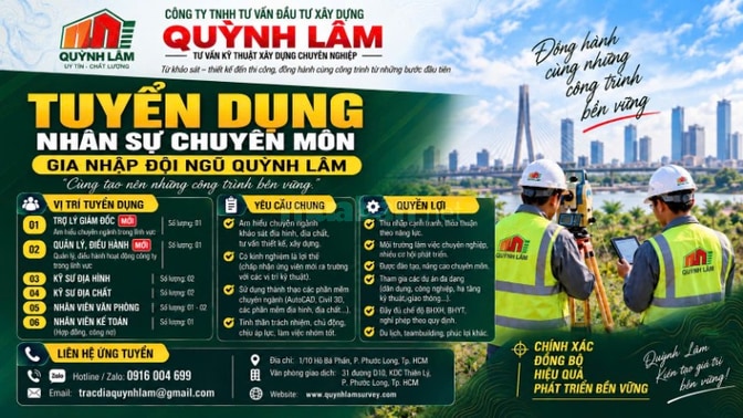 Tuyển dụng trợ lý Giám đốc, Kỹ thuật Quản lý điều hành Công ty,.....
