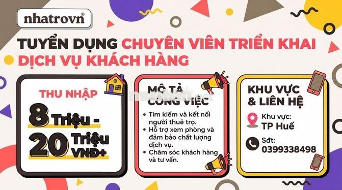 NHÂN VIÊN TƯ VẤN CĂN HỘ DỊCH VỤ - PHÒNG TRỌ