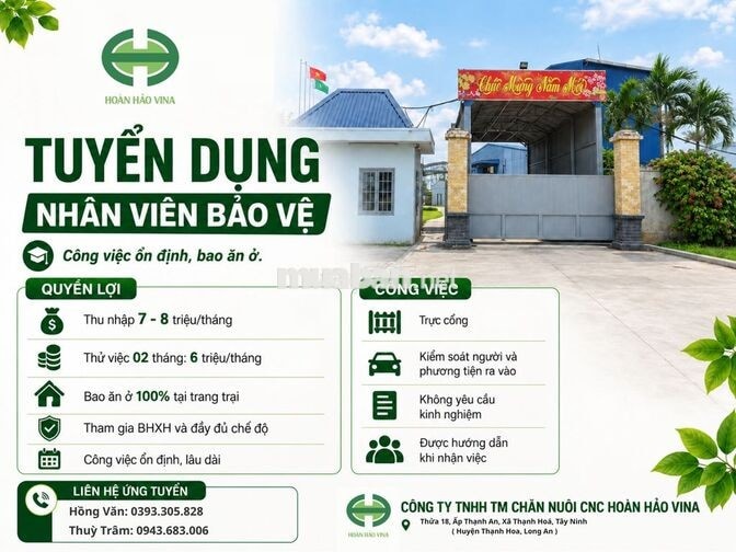 [ BAO ĂN Ở] TUYỂN DỤNG BẢO VỆ TRANG TRẠI GÀ
