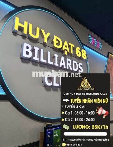 tuyển nữ phục vụ bida HuyDat68  PPhudinhq8