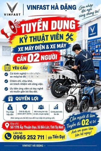 TUYỂN 2 KTV XE MÁY ĐIỆN VINFAST