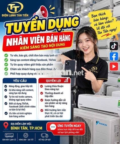 tuyển nhân viên bán hàng điện máy