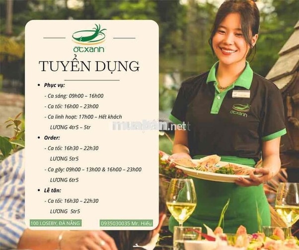 Tuyển nhân viên nhà hàng hải sản