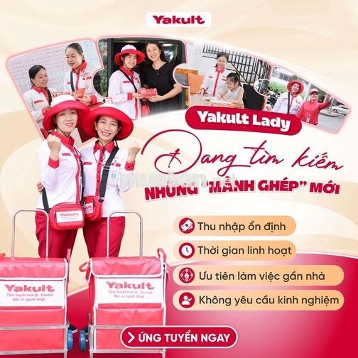 Tuyển 5 nữ bán sữa bán sữa Yakult