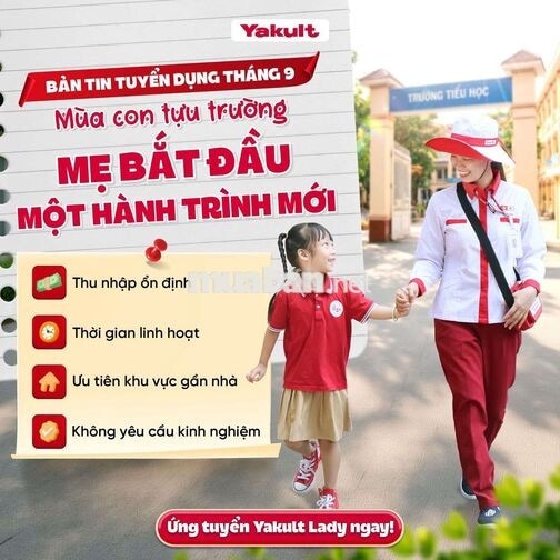 Tuyển 5 nữ bán sữa bán sữa Yakult