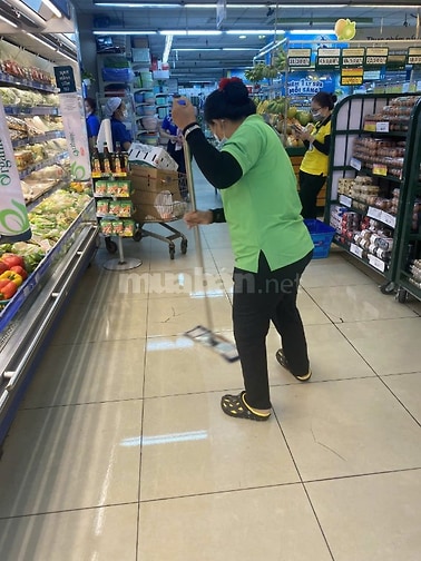 Tuyển 3 Cô Tạp Vụ Kho Hàng và Quầy Kệ Siêu Thị Quận Thủ Đức 
