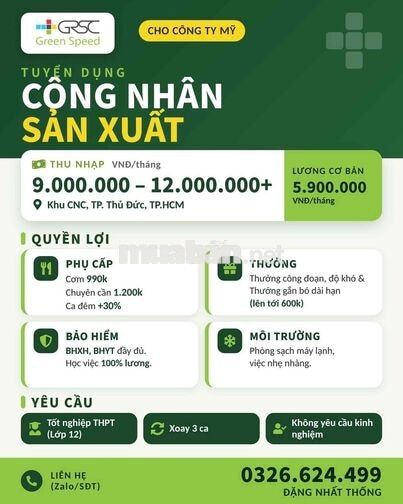 CÔNG NHÂN Q9 THỦ ĐỨC KHU CNC - CTY CHIP CỦA MỸ